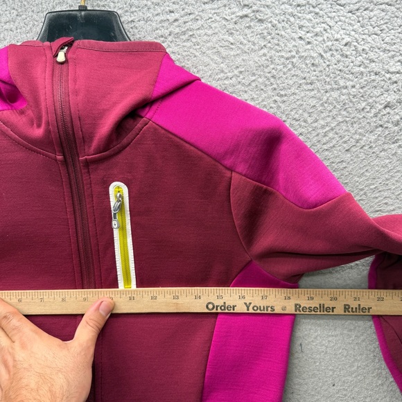 Smartwool full Zip Intraknit Hooded Merino Wool Jacket Magenta Berry Women’s M - Picture 4 of 16